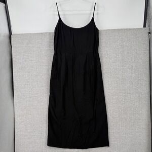 Jenni Kayne Rove Slip Dress Womens Sz L Black Viscose Blend Minimalist Luxury